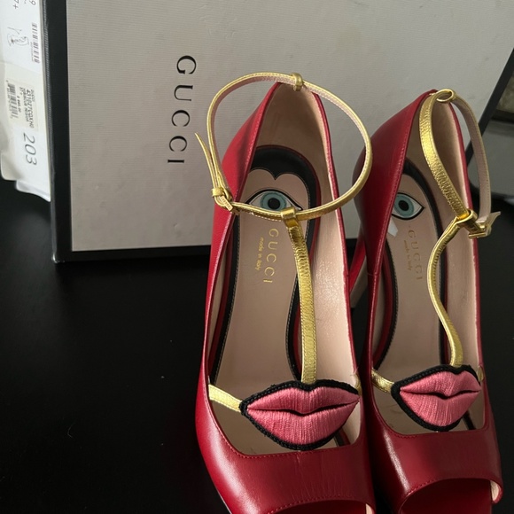 Exclusive Sand Pellets S. Cuoio Malaga Kid/Nappa – Silk Hibiscus Red/Oro Vecchio - Picture 9 of 9